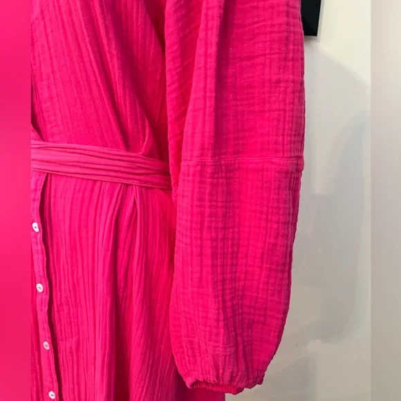 XiRENA Selene Cotton Gauze Midi Dress in Pink Raspberry - Picture 8 of 9